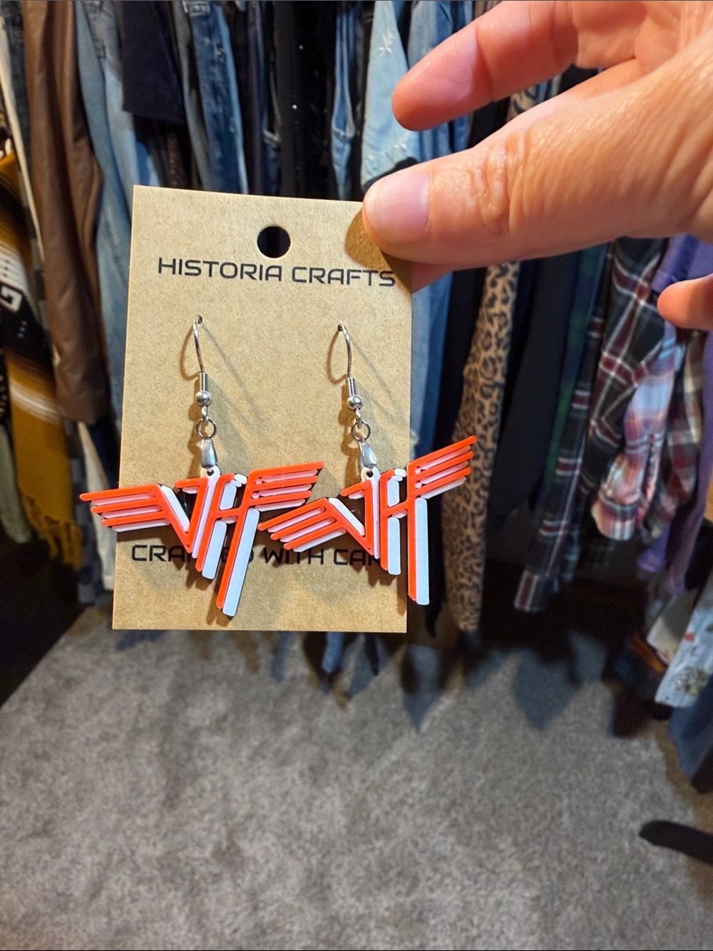 Van Halen Logo Drop Earrings - 3D Printed